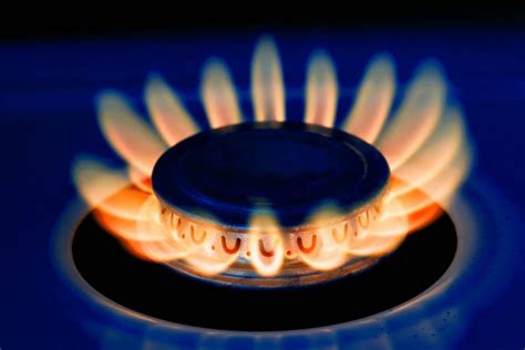 gas burner producing yellow flame